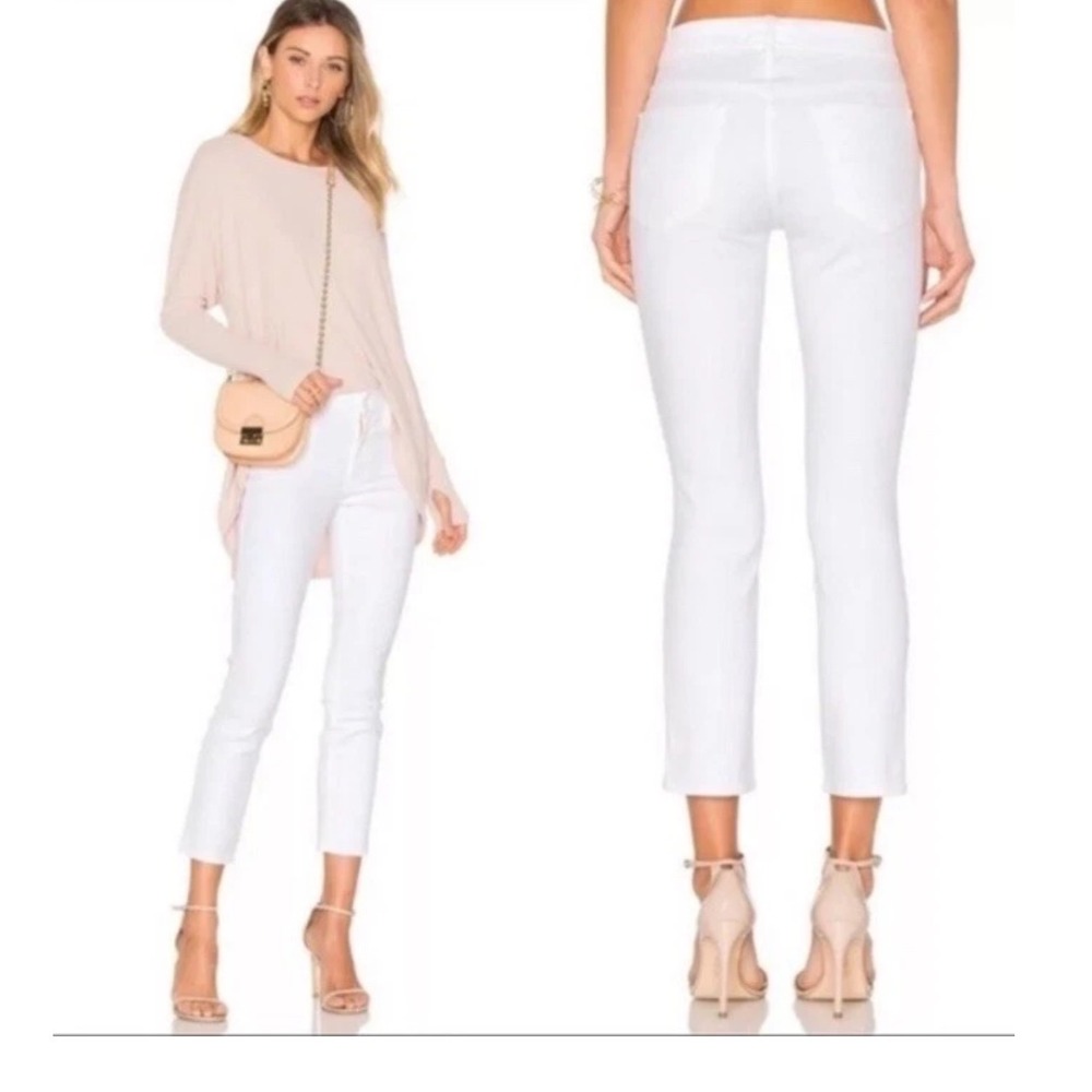 Mother‎ The Looker Crop Skinny Jeans Women's Stayin Alive Size 29 White